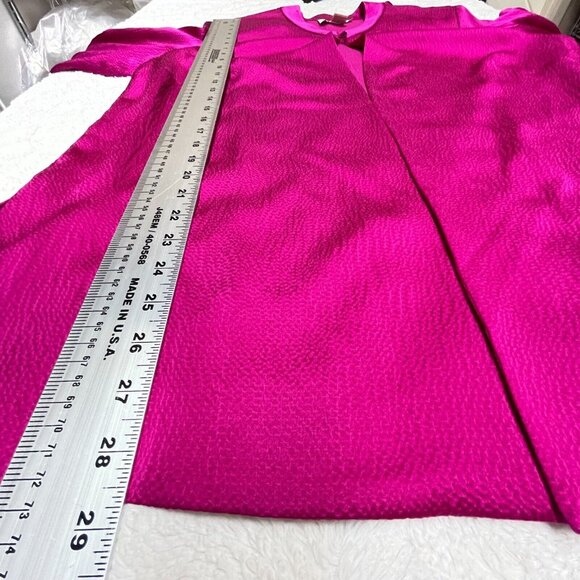 Elana by Tanner Women's Textured Silk Blazer Size 14 Mandarin Collar Pink New - Picture 9 of 9